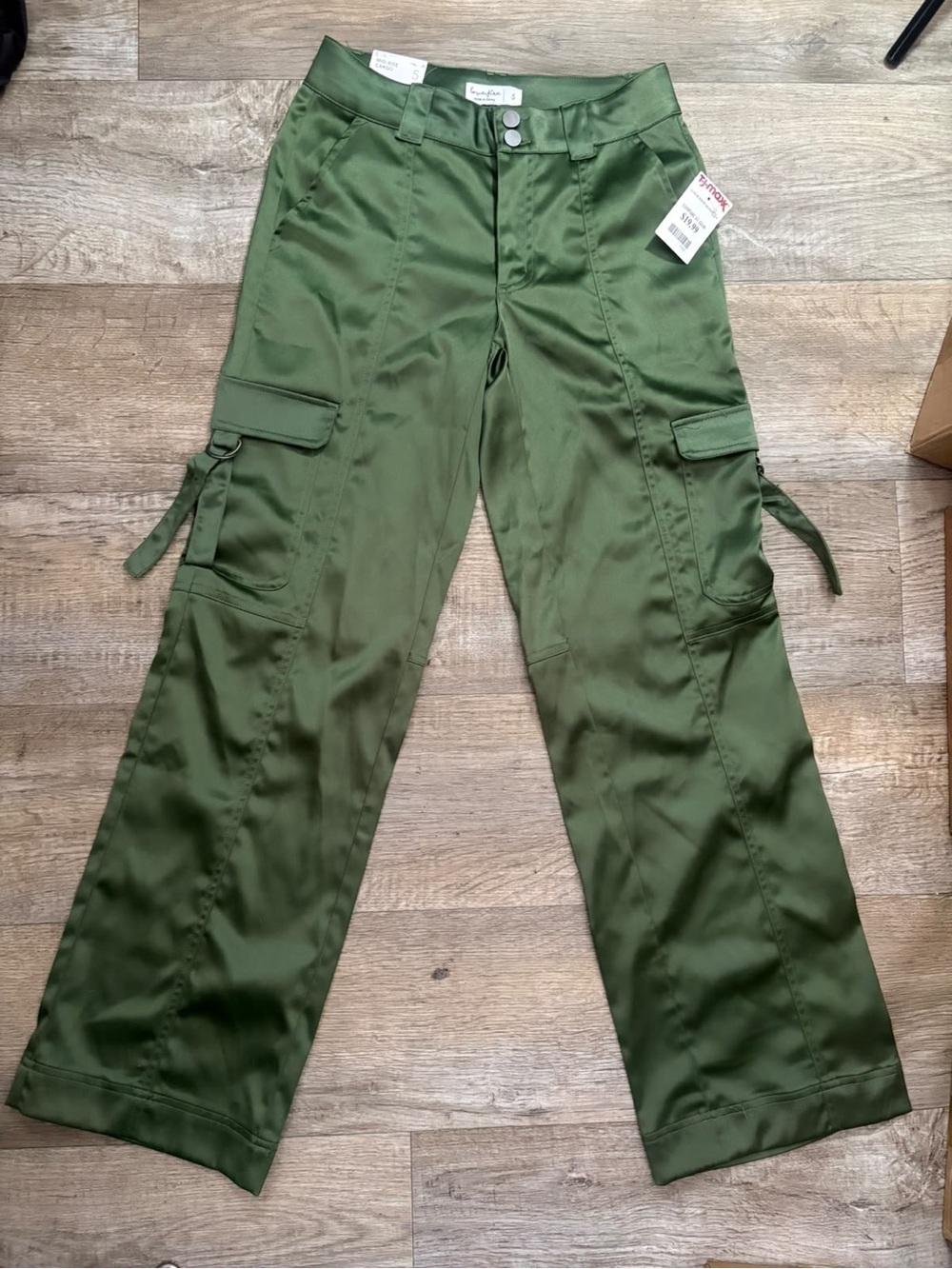 Blank NYC Military Green Cargo Trousers with Utility Pockets